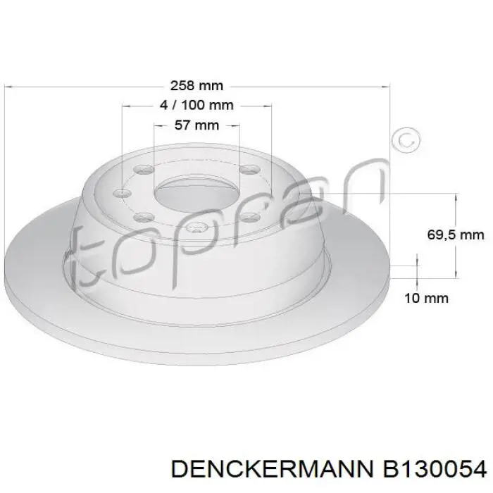 B130054 Denckermann disco de freno trasero