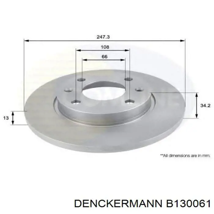 B130061 Denckermann disco de freno delantero