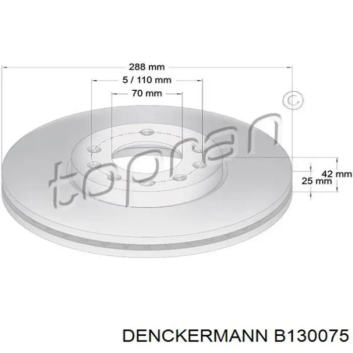 B130075 Denckermann disco de freno delantero