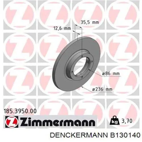 B130140 Denckermann freno de disco delantero