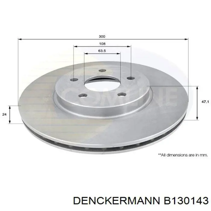 B130143 Denckermann disco de freno delantero