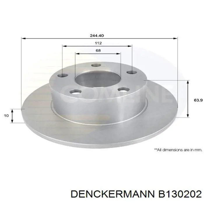 B130202 Denckermann disco de freno trasero