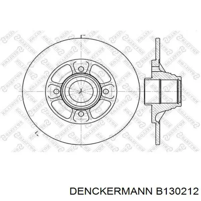 B130212 Denckermann disco de freno trasero
