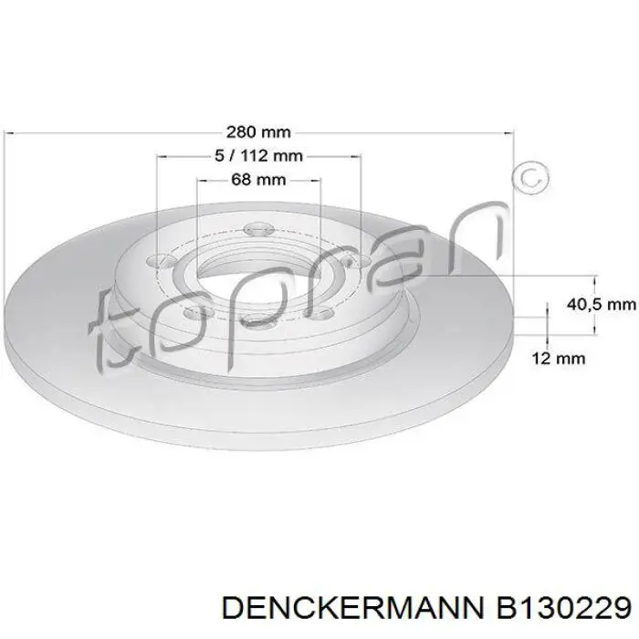 B130229 Denckermann disco de freno trasero