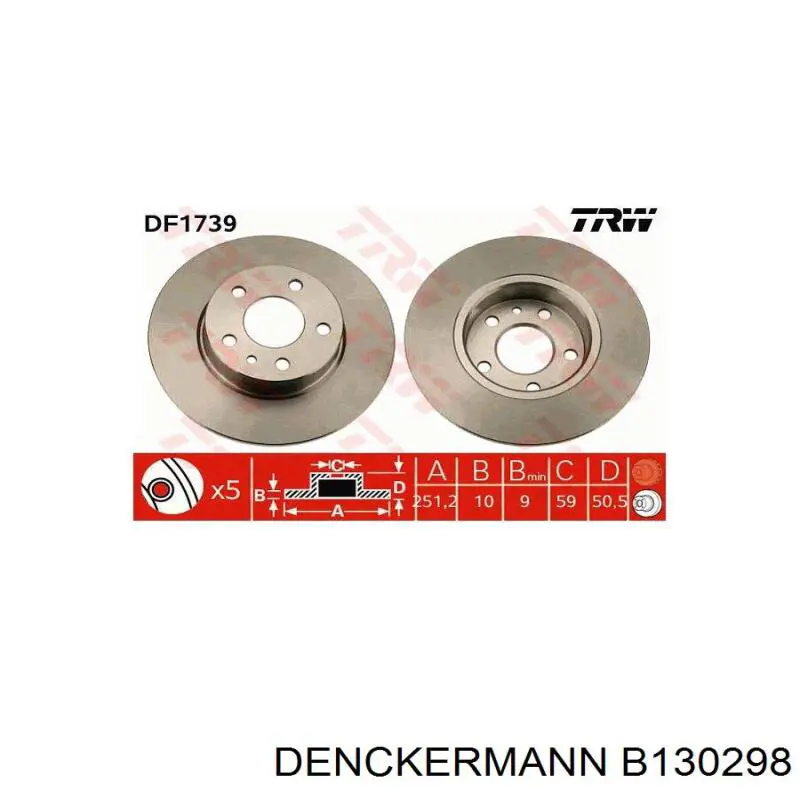 Disco de freno trasero Alfa Romeo 147 937