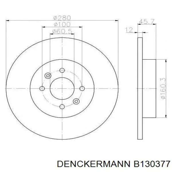 B130377 Denckermann disco de freno trasero