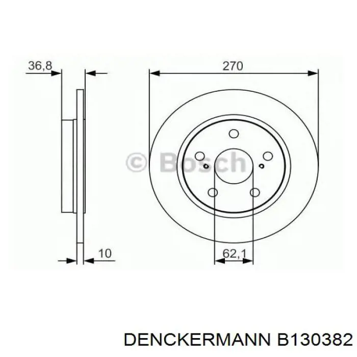 Disco de freno trasero Toyota Auris E15