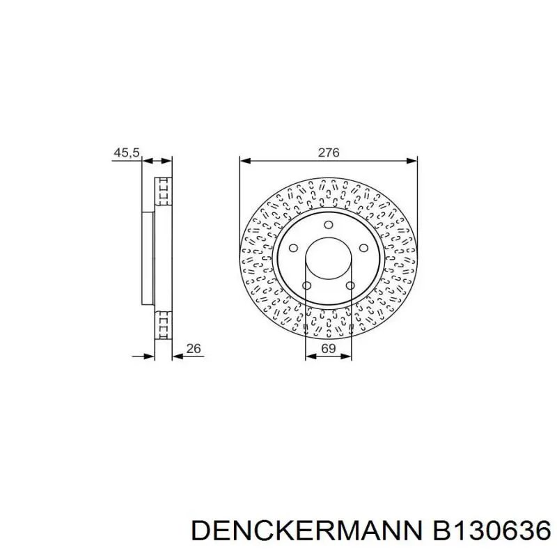 B130636 Denckermann disco de freno delantero