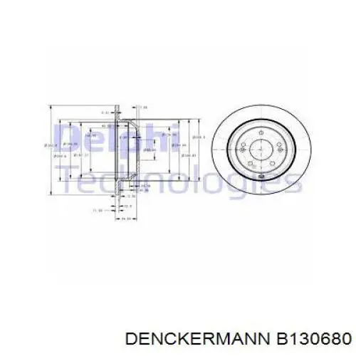 B130680 Denckermann disco de freno trasero