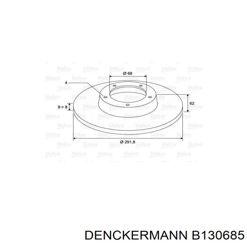 B130685 Denckermann disco de freno trasero