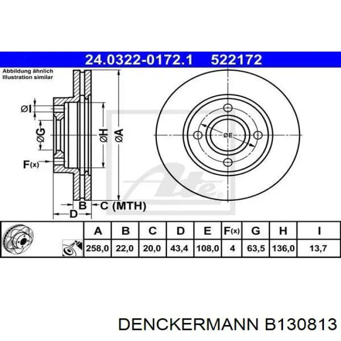 Disco de freno CD5379V Bremsi