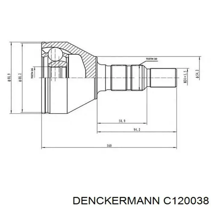 C120038 Denckermann junta homocinética exterior delantera