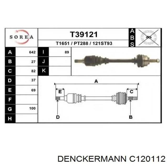 Junta homocinética exterior delantera Denckermann C120112 precio, desde 41,50 EUR