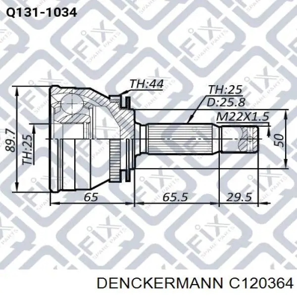 C120364 Denckermann junta homocinética exterior delantera