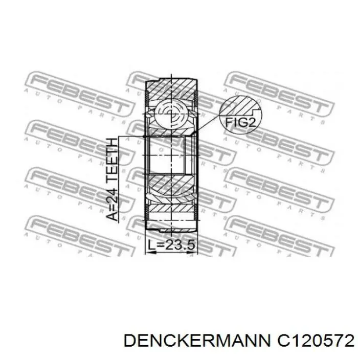 C120572 Denckermann junta homocinética de árbol de cardán delantero, trasera