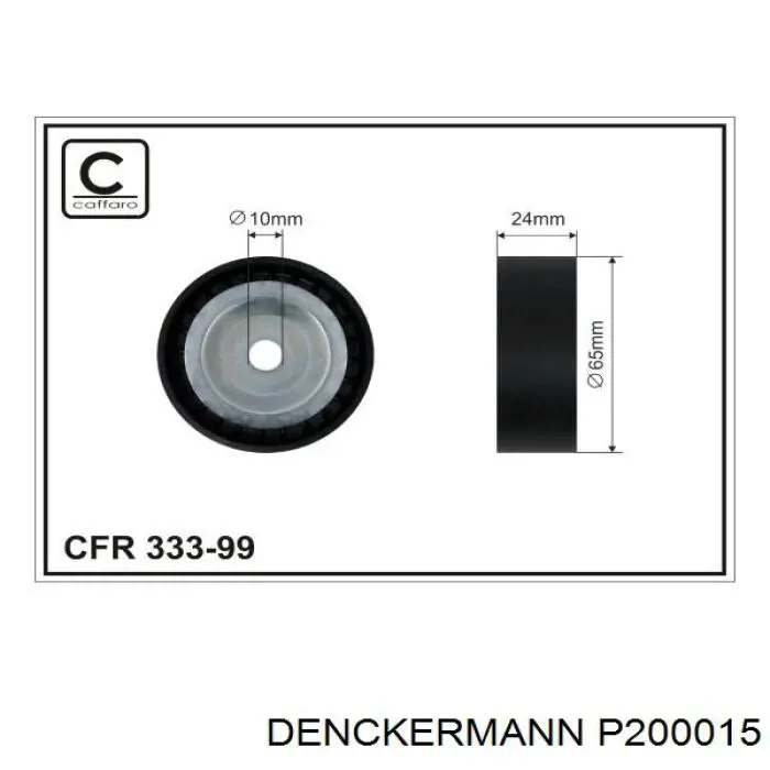 P200015 Denckermann rodillo, correa trapecial poli v