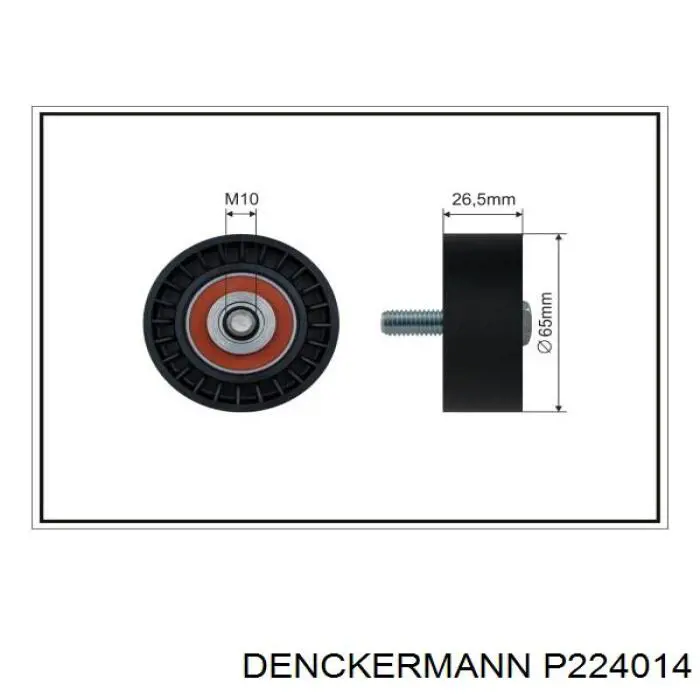 P224014 Denckermann rodillo, correa trapecial poli v