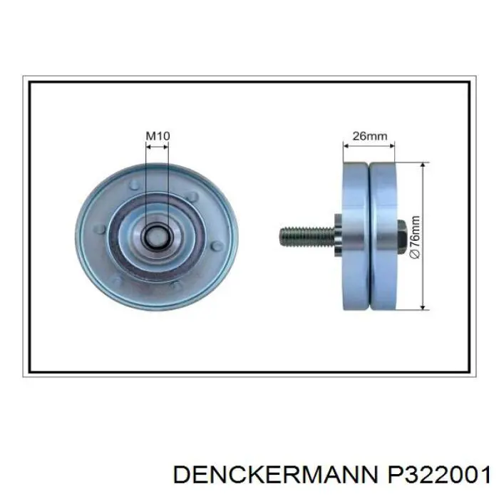 P322001 Denckermann rodillo, correa trapecial poli v