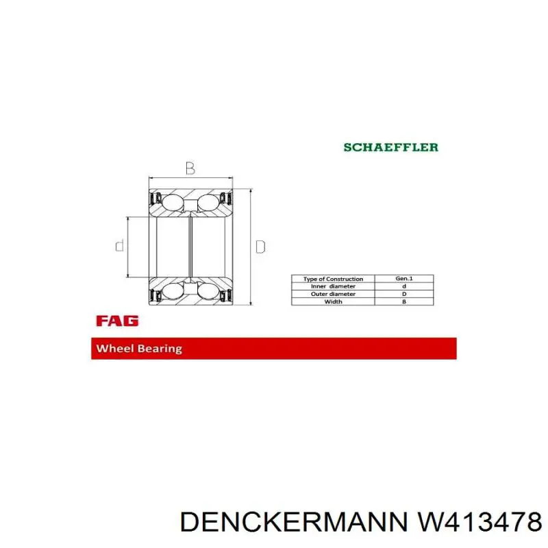 W413478 Denckermann cojinete de rueda delantero