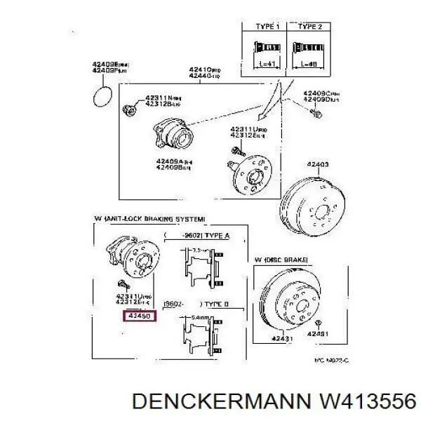 W413556 Denckermann cojinete de rueda trasero