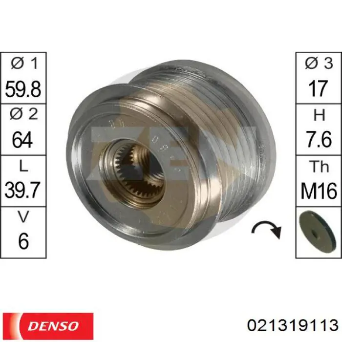 02131-9113 Denso alternador