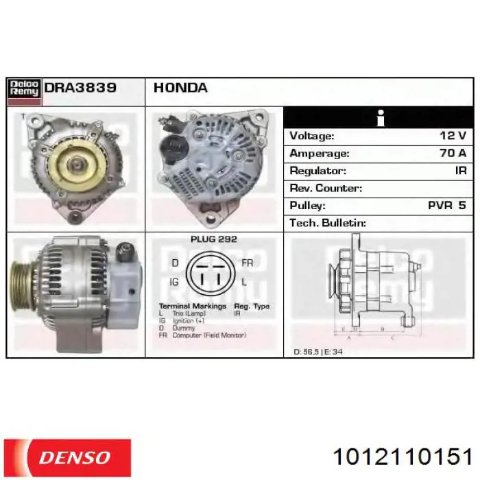 Comprar 1012110151 Denso Dynamo