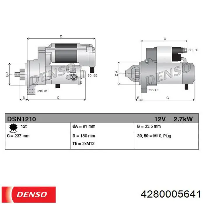 428000-5641 Denso motor de arranque