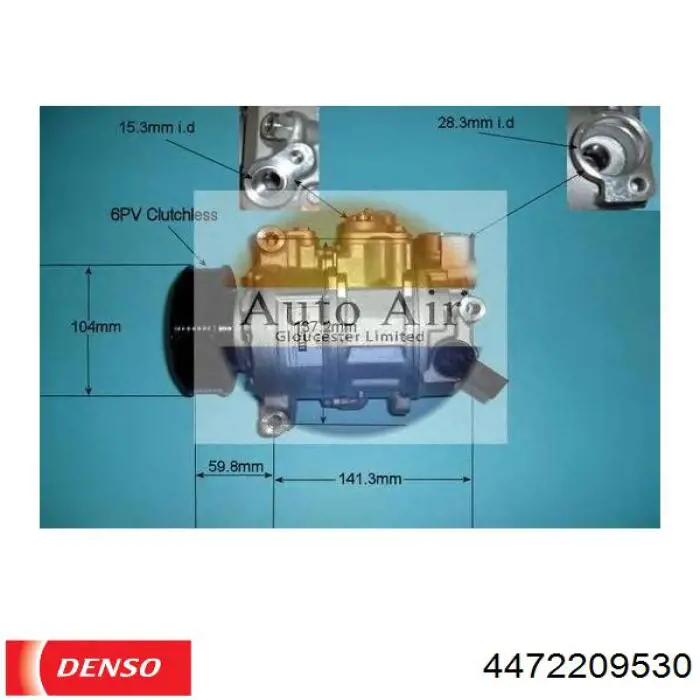 447220-9530 Denso compresor de aire acondicionado