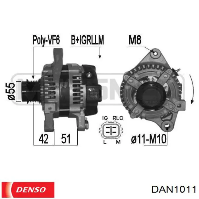 Alternador del motor Denso DAN1011 precio, desde 188,68 EUR