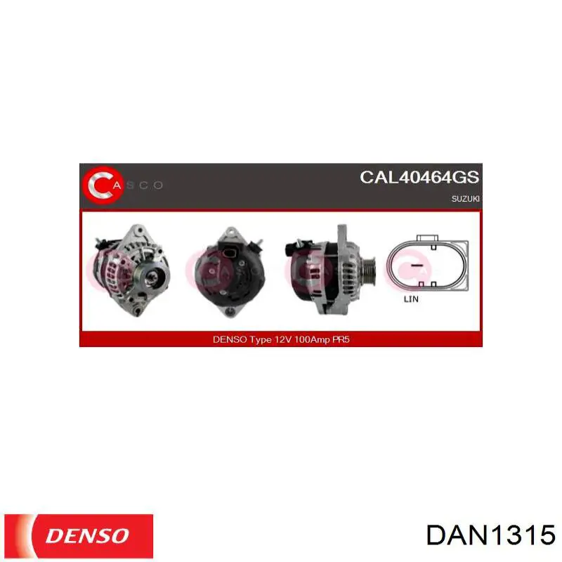 DAN1315 Denso alternador