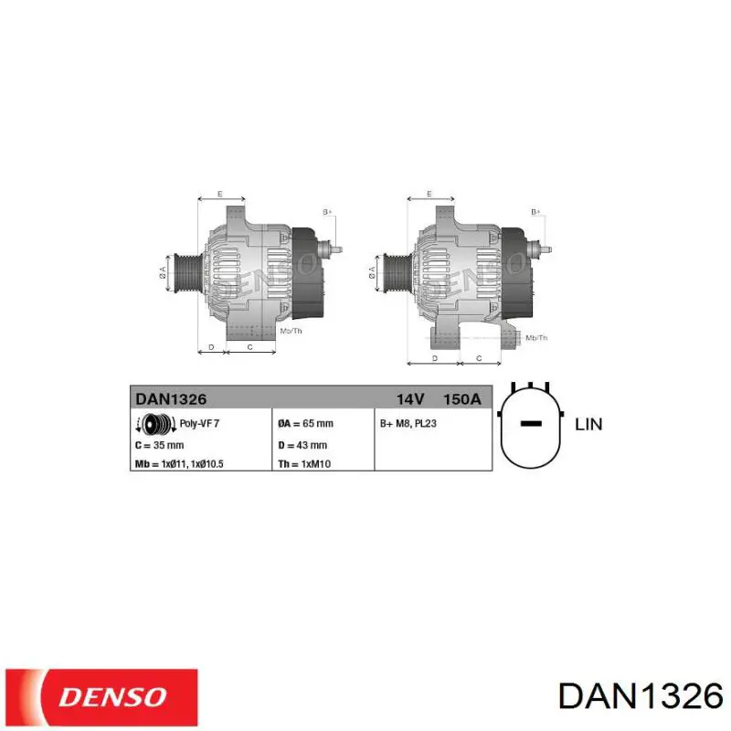 185046501 Perkins Alternador de coche