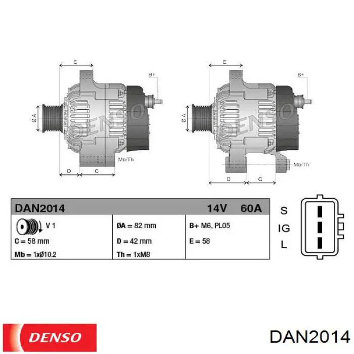 DAN2014 Denso alternador