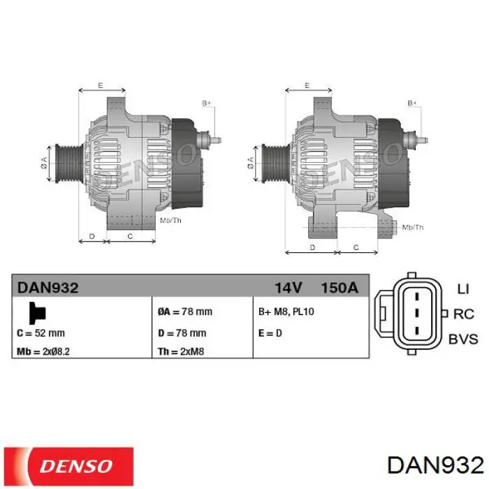 DAN932 Denso alternador