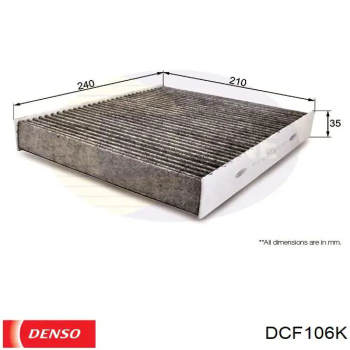 DCF106K Denso filtro habitáculo