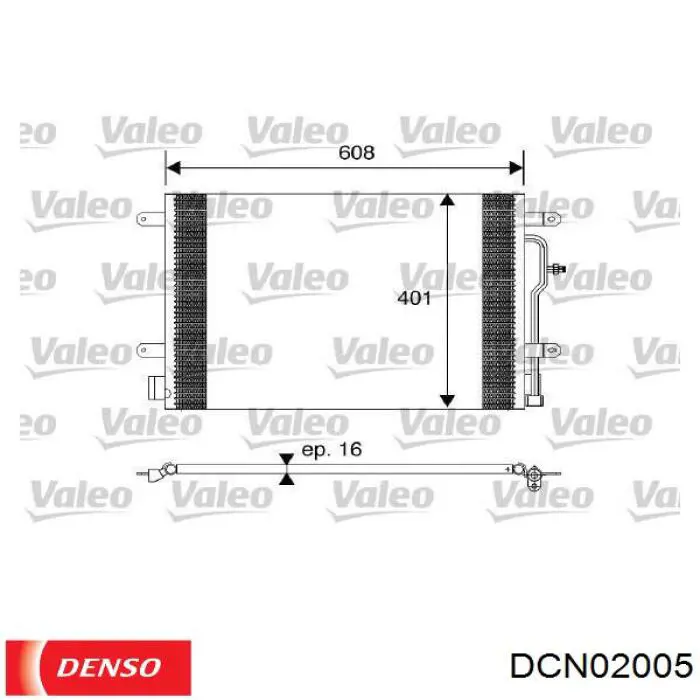 DCN02005 Denso condensador aire acondicionado