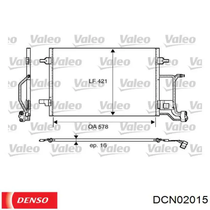 DCN02015 Denso condensador aire acondicionado