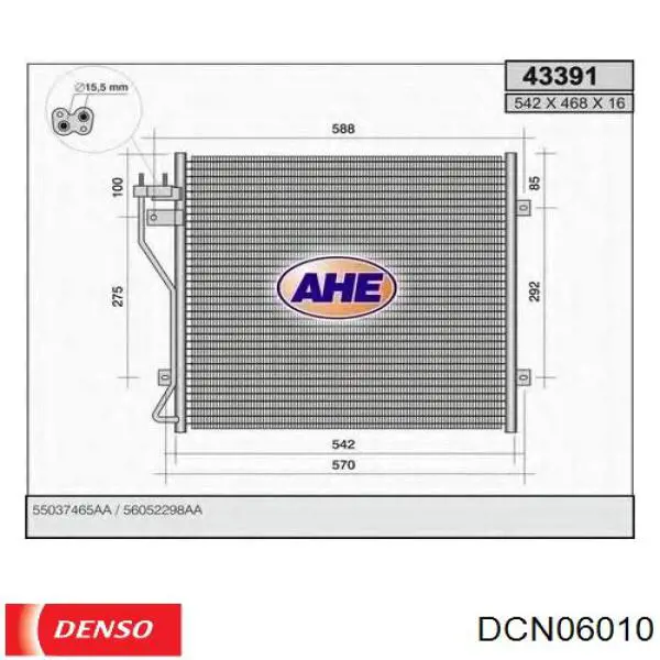 DCN06010 Denso condensador aire acondicionado