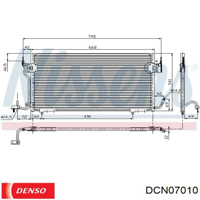 DCN07010 Denso condensador aire acondicionado