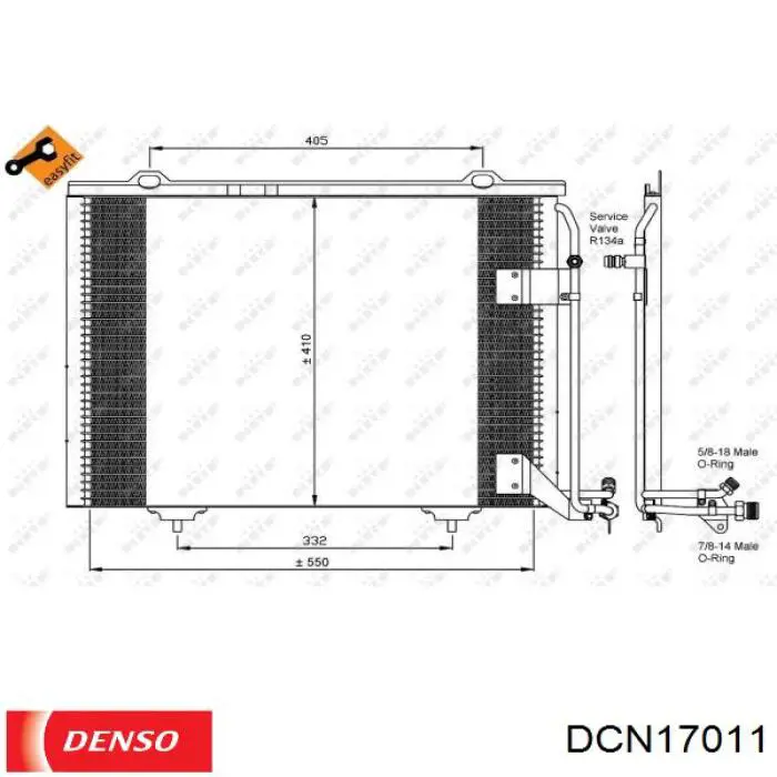 DCN17011 Denso condensador aire acondicionado