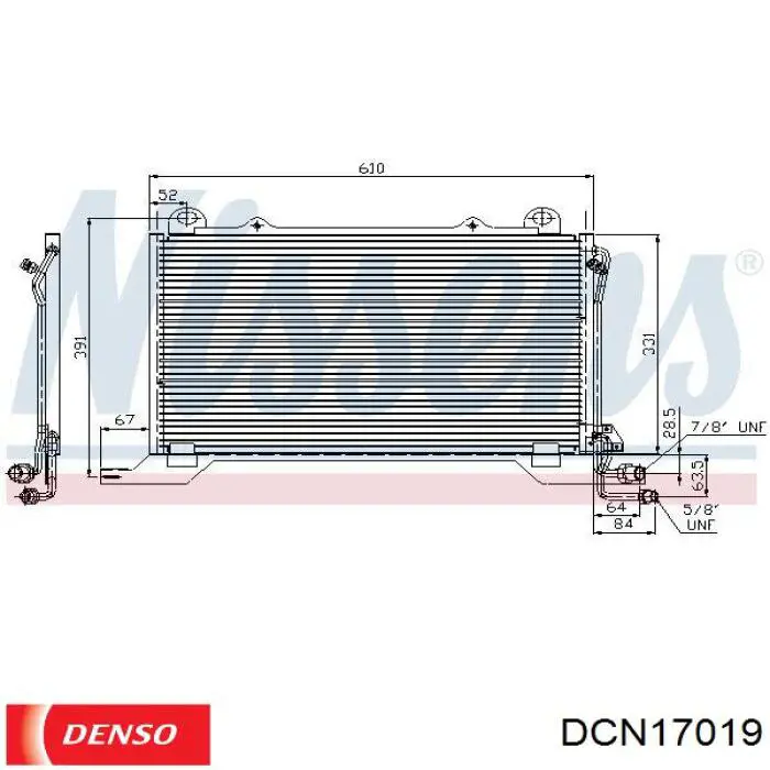 DCN17019 Denso condensador aire acondicionado
