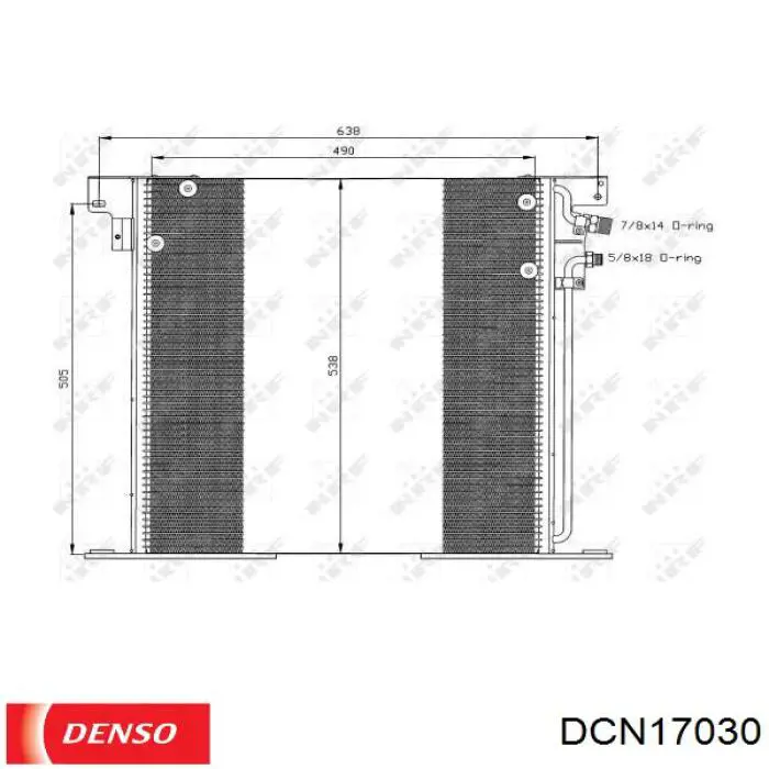 DCN17030 Denso condensador aire acondicionado