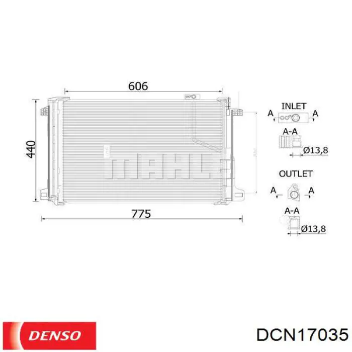 Comprar DCN17035 Denso Condensador de aire acondicionado