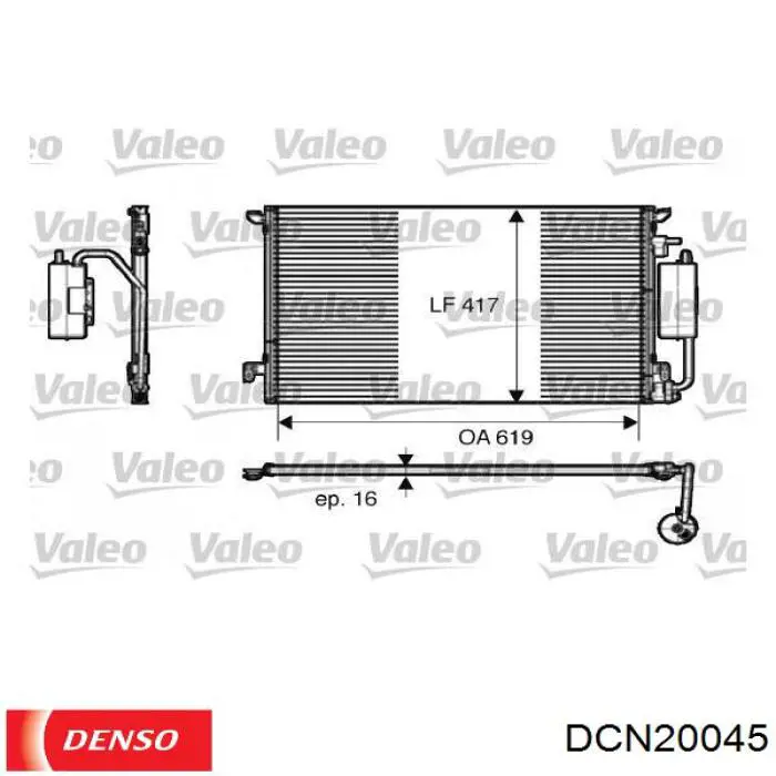 DCN20045 Denso condensador aire acondicionado