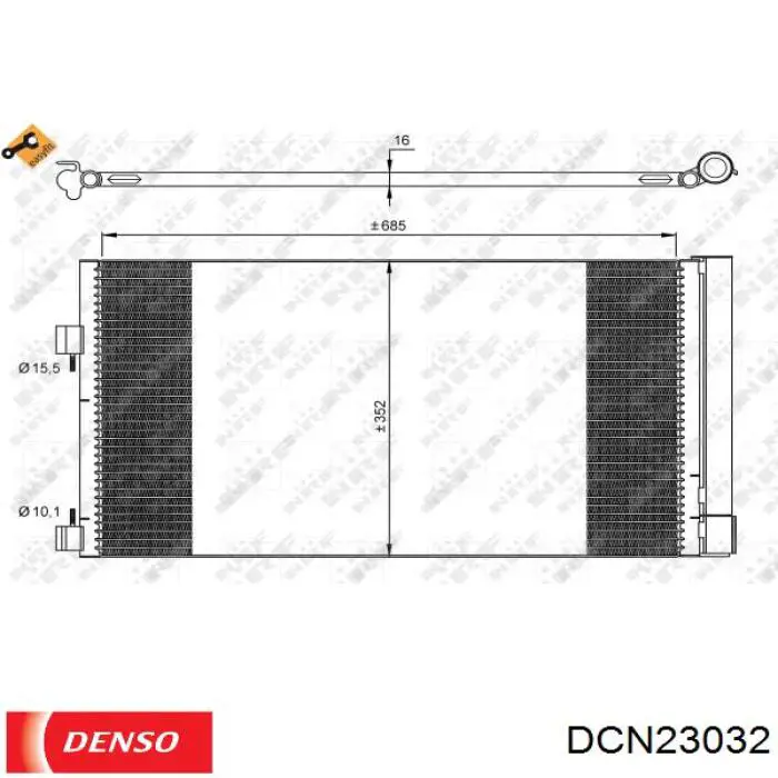 DCN23032 Denso condensador aire acondicionado
