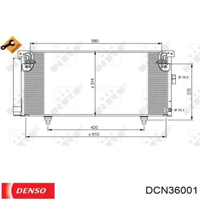 DCN36001 Denso condensador aire acondicionado