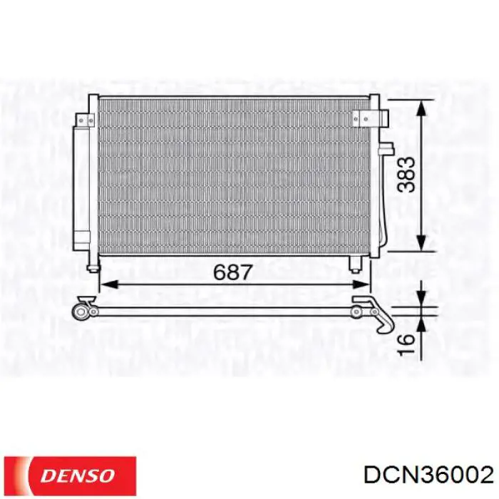 DCN36002 Denso condensador aire acondicionado