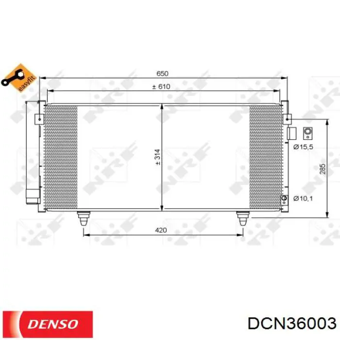 DCN36003 Denso condensador aire acondicionado