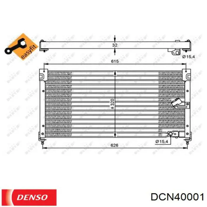 DCN40001 Denso condensador aire acondicionado