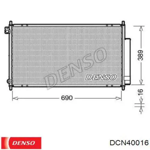 DCN40016 Denso condensador aire acondicionado