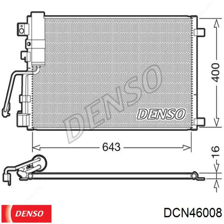 DCN46008 Denso condensador aire acondicionado